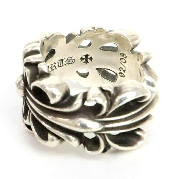 CHROME HEARTS Double Floral Cross Ring Silver Size ONE SIZE