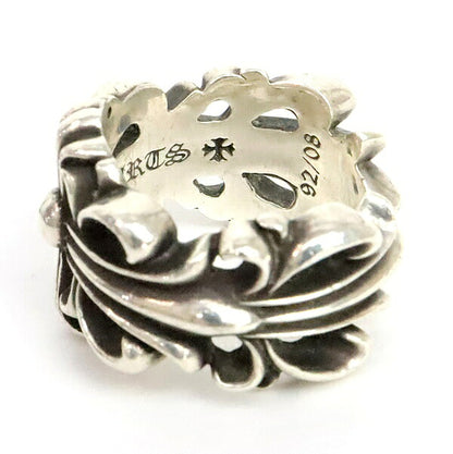 CHROME HEARTS Double Floral Cross Ring Silver Size ONE SIZE
