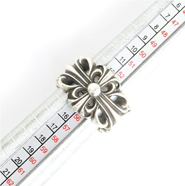 CHROME HEARTS Double Floral Cross Ring Silver Size ONE SIZE