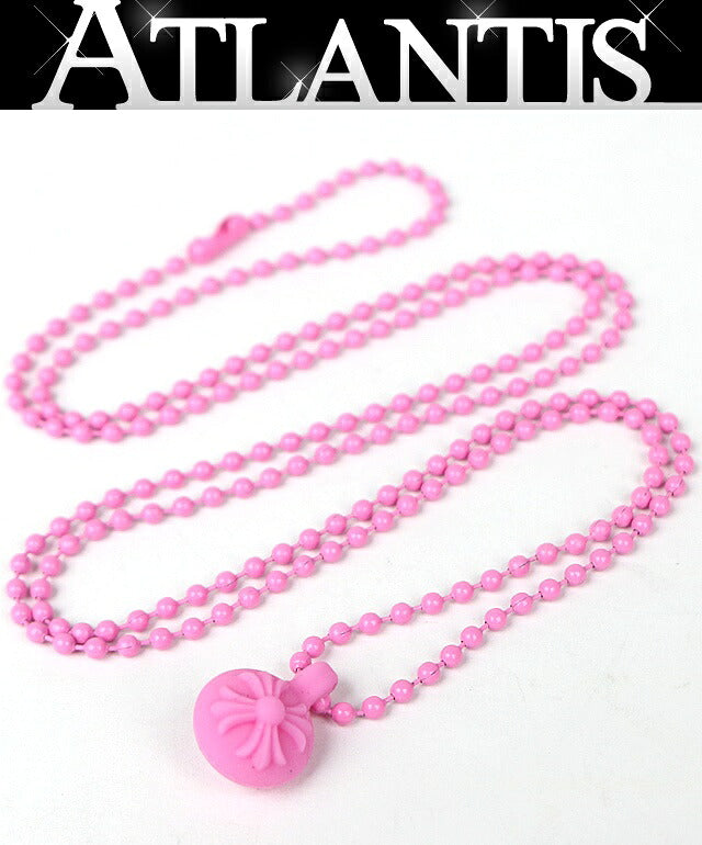 CHROME HEARTS Cross Ball Rubber Necklace Pink Size ONE SIZE