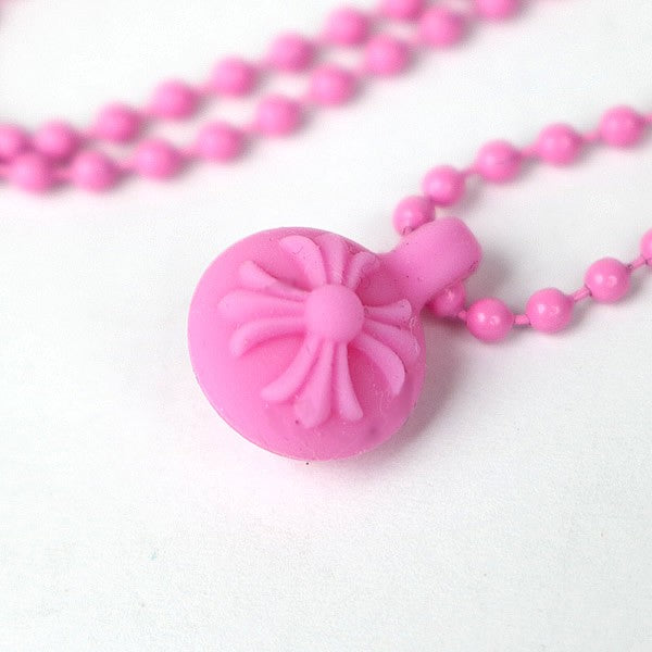 CHROME HEARTS Cross Ball Rubber Necklace Pink Size ONE SIZE