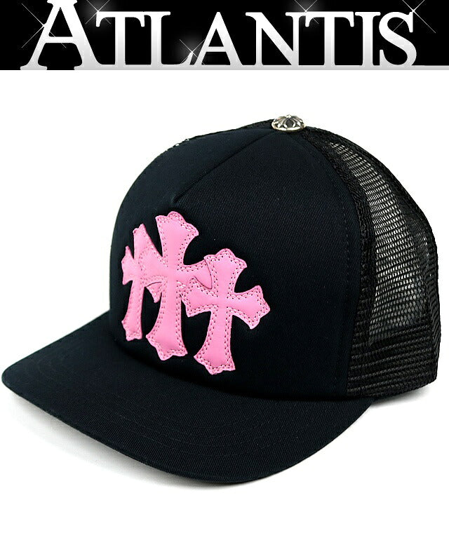 CHROME HEARTS 3 Cemetery Cross Hat Black/Pink Size ONE SIZE