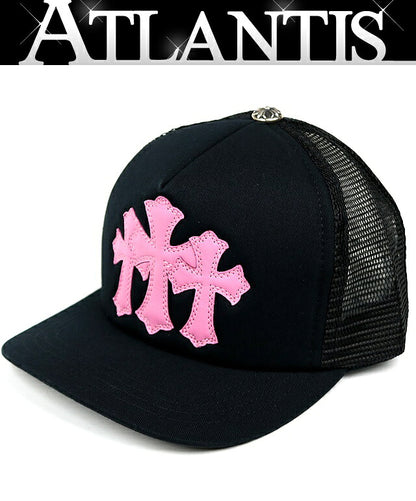 CHROME HEARTS 3 Cemetery Cross Hat Black/Pink Size ONE SIZE