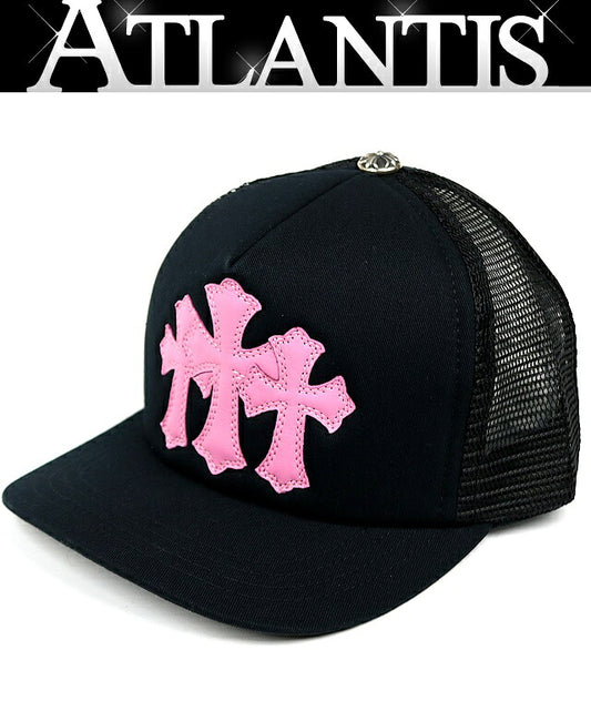 CHROME HEARTS 3 Cemetery Cross Hat Black/Pink Size ONE SIZE
