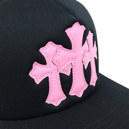 CHROME HEARTS 3 Cemetery Cross Hat Black/Pink Size ONE SIZE