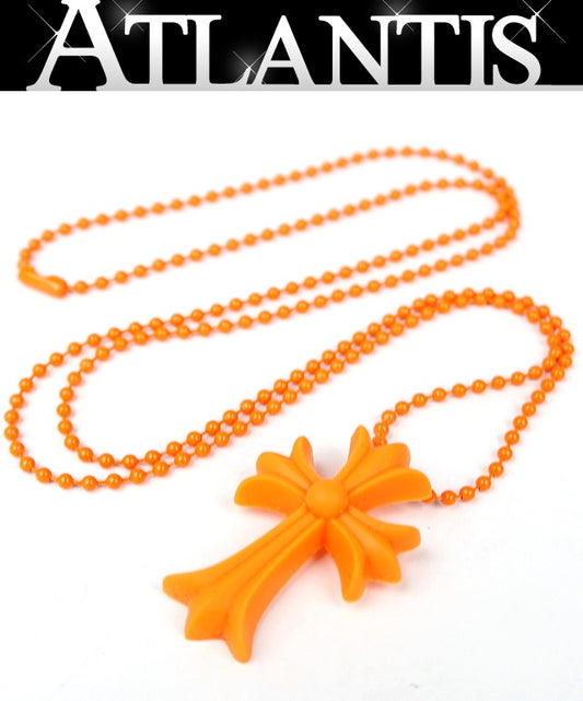 CHROME HEARTS Small CH Cross Necklace Orange Size ONE SIZE