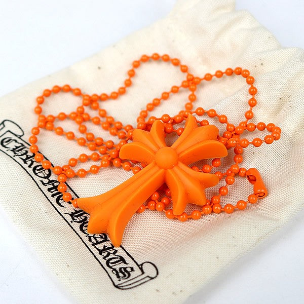 CHROME HEARTS Small CH Cross Necklace Orange Size ONE SIZE
