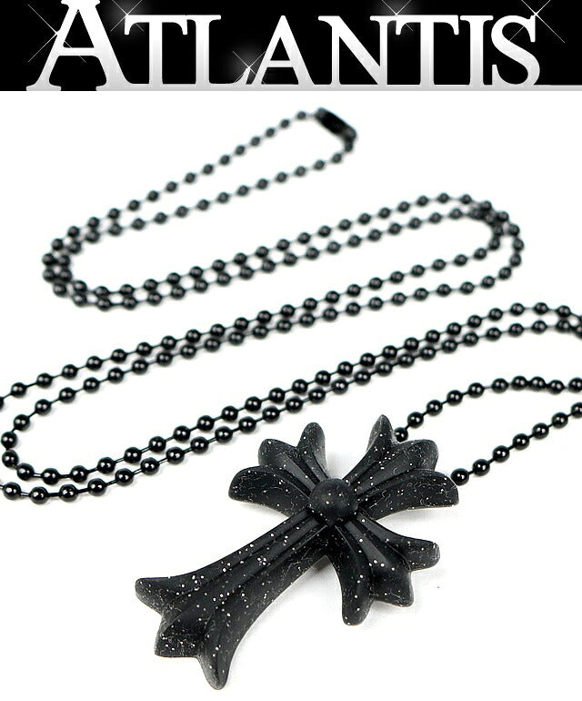 CHROME HEARTS Small CH Cross Black Glitter Size ONE SIZE