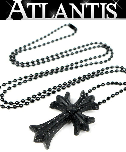 CHROME HEARTS Small CH Cross Black Glitter Size ONE SIZE