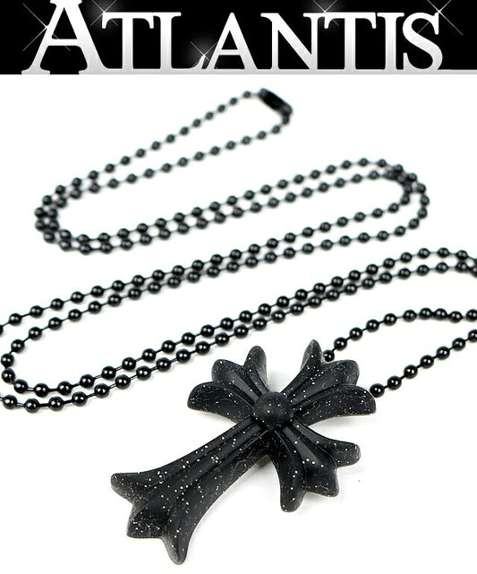 CHROME HEARTS Small CH Cross Black Glitter Size ONE SIZE