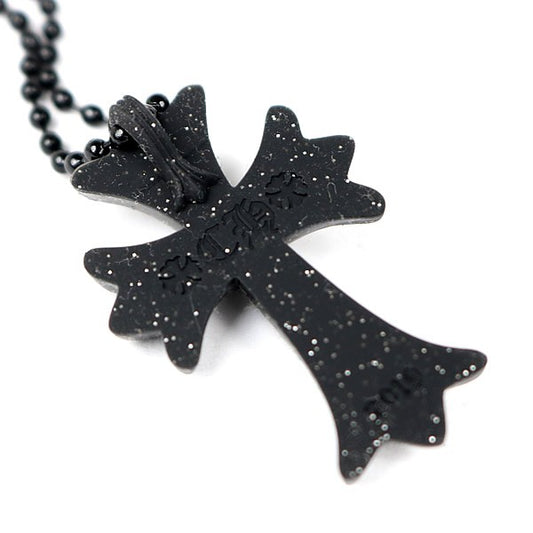 CHROME HEARTS Small CH Cross Black Glitter Size ONE SIZE