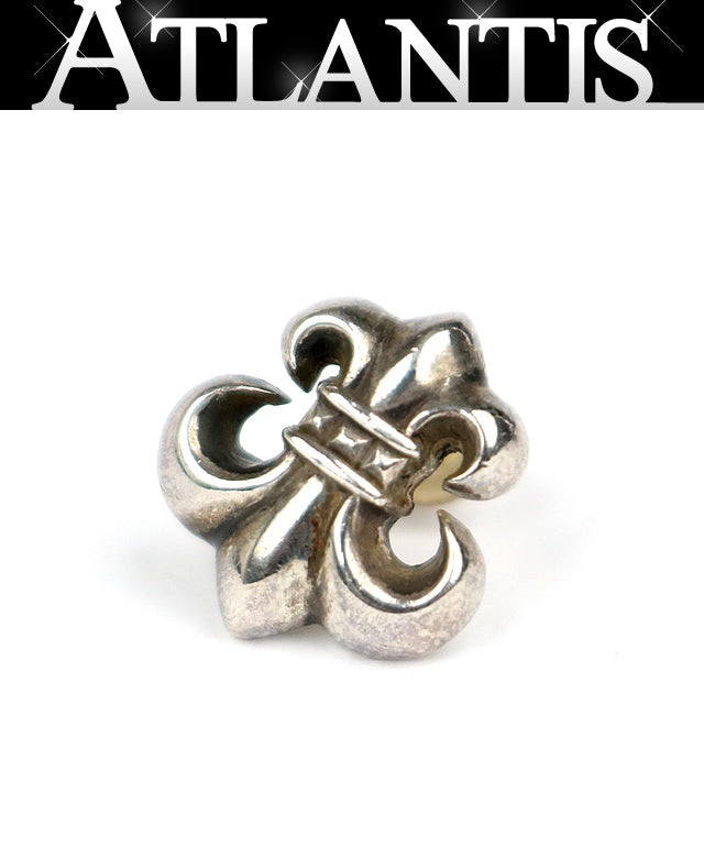 CHROME HEARTS Large BS Fleur Earring Silver Size ONE SIZE