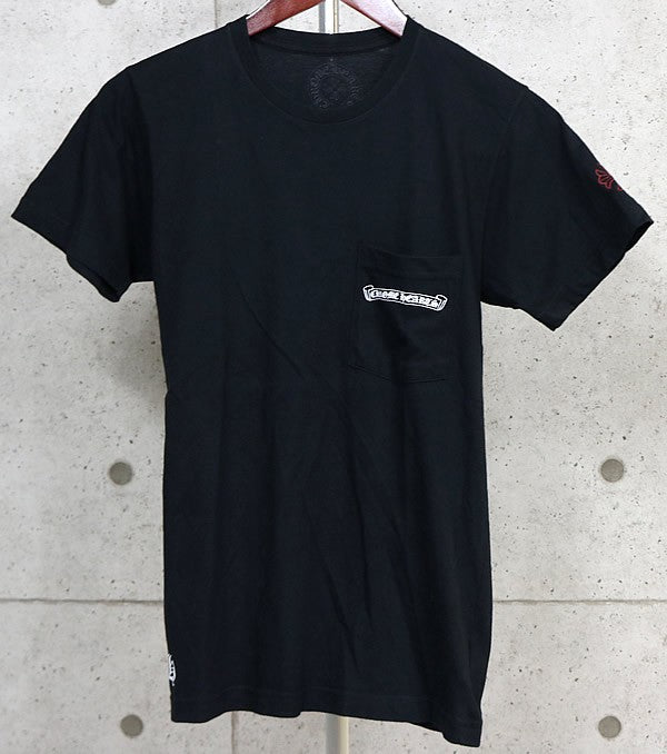 CHROME HEARTS Scroll Label USA Cotton T-Shirt Black Size S