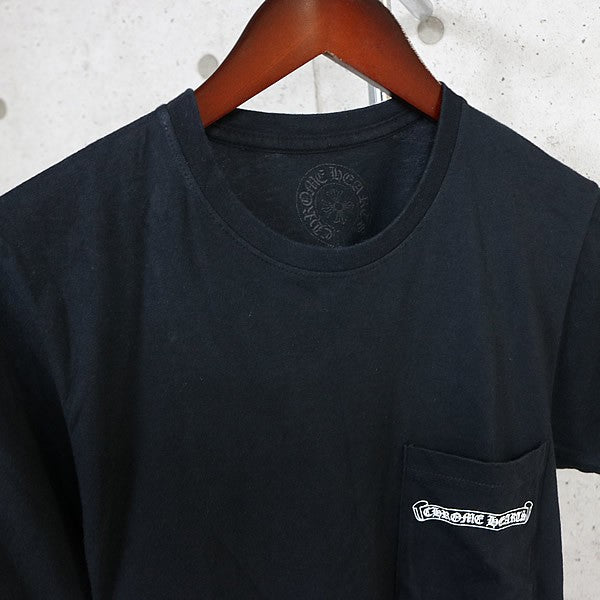 CHROME HEARTS Scroll Label USA Cotton T-Shirt Black Size S