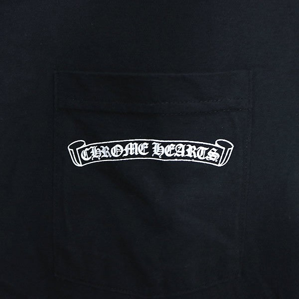 CHROME HEARTS Scroll Label USA Cotton T-Shirt Black Size S
