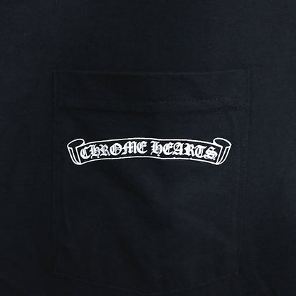 CHROME HEARTS Scroll Label USA Cotton T-Shirt Black Size S
