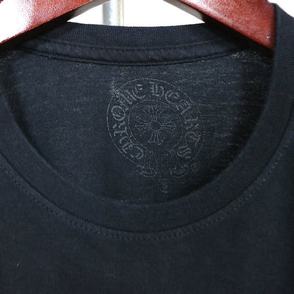 CHROME HEARTS Scroll Label USA Cotton T-Shirt Black Size S