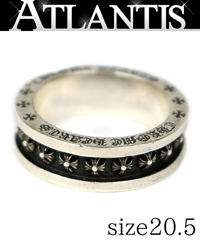 CHROME HEARTS Mini CH Plus Band Silver SV925 Ring Size ONE SIZE
