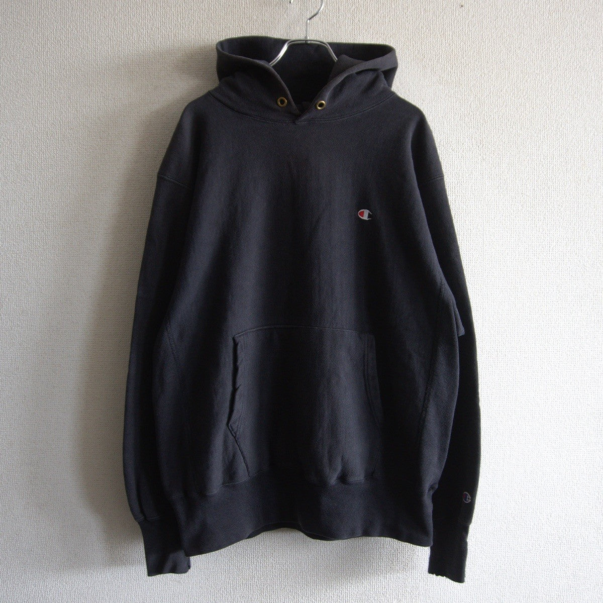 Champion 90S Reverse Weave Hoodie Black Size L