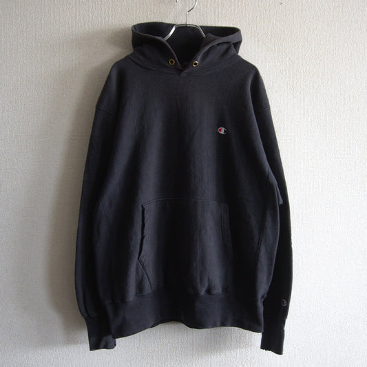 Champion 90S Reverse Weave Hoodie Black Size L