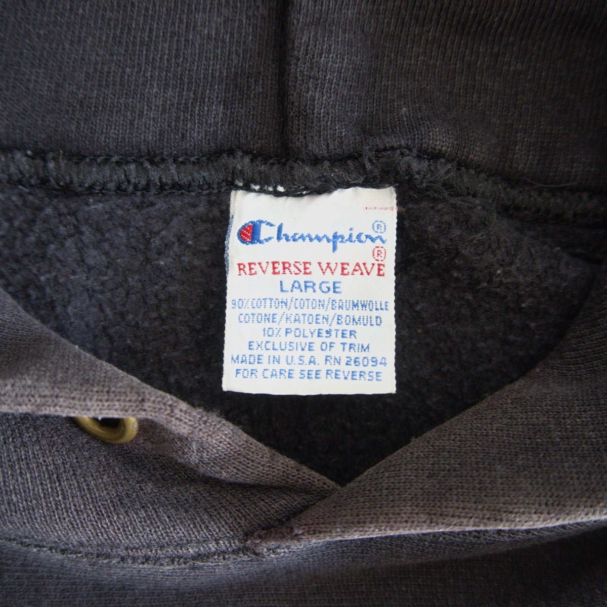 Champion 90S Reverse Weave Hoodie Black Size L