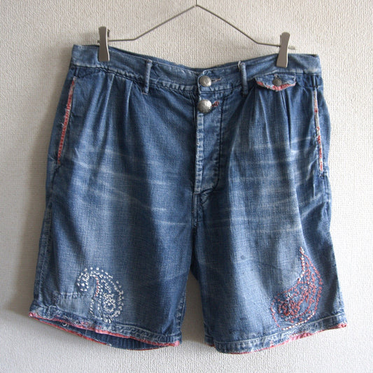 Kapital Kountry Repaired Denim Shorts finish Size 40