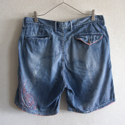 Kapital Kountry Repaired Denim Shorts finish Size 40