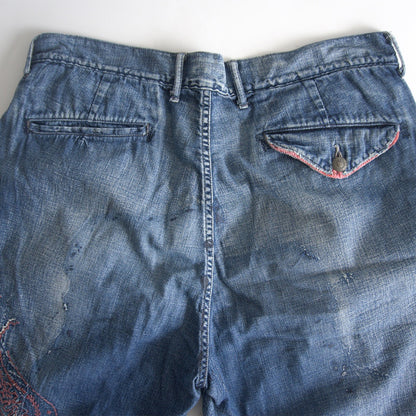 Kapital Kountry Repaired Denim Shorts finish Size 40