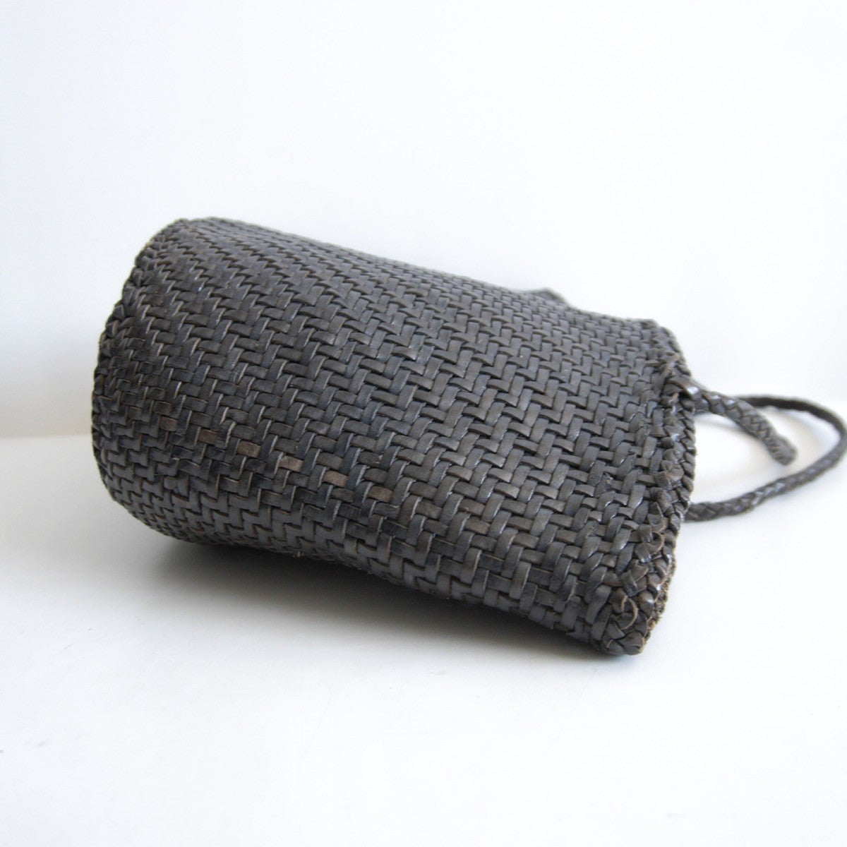 DRAGON Leather Mesh Handbag Gray