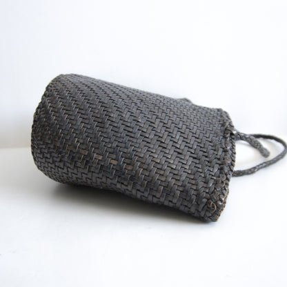 DRAGON Leather Mesh Handbag Gray