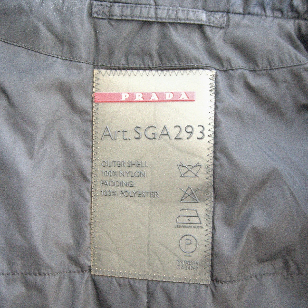 PRADA SPORT Nylon Padded Jacket Size 54
