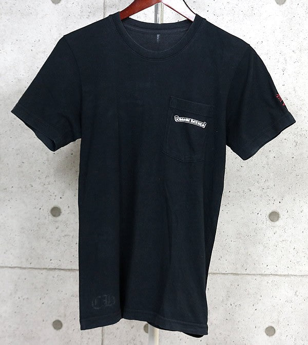 CHROME HEARTS Scroll Label USA Cotton T-Shirt Black Size S