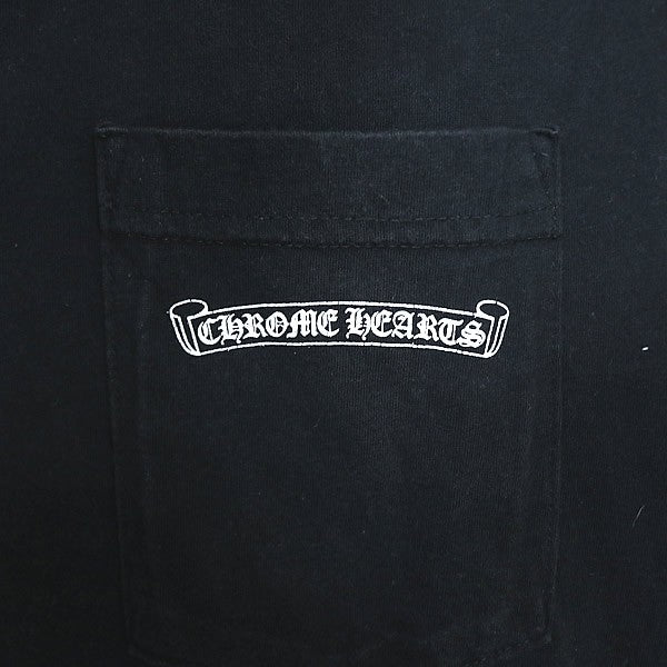 CHROME HEARTS Scroll Label USA Cotton T-Shirt Black Size S