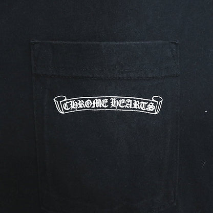 CHROME HEARTS Scroll Label USA Cotton T-Shirt Black Size S
