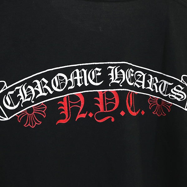 CHROME HEARTS Scroll Label USA Cotton T-Shirt Black Size S