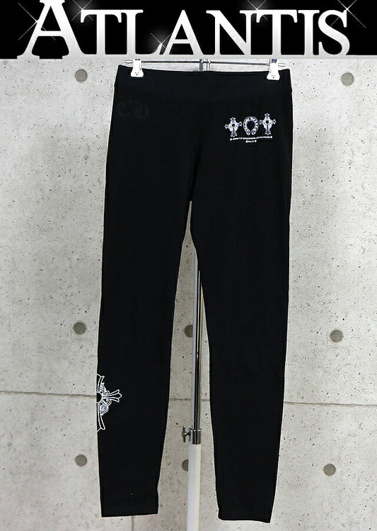 CHROME HEARTS Horseshoe Cross Cotton Leggings Size S