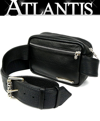 CHROME HEARTS New Strap On Leather Black SV925 Bag Size ONE SIZE