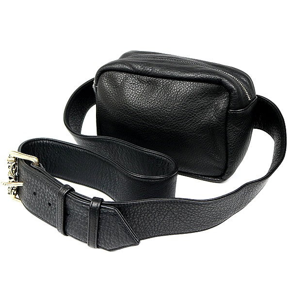 CHROME HEARTS New Strap On Leather Black SV925 Bag Size ONE SIZE