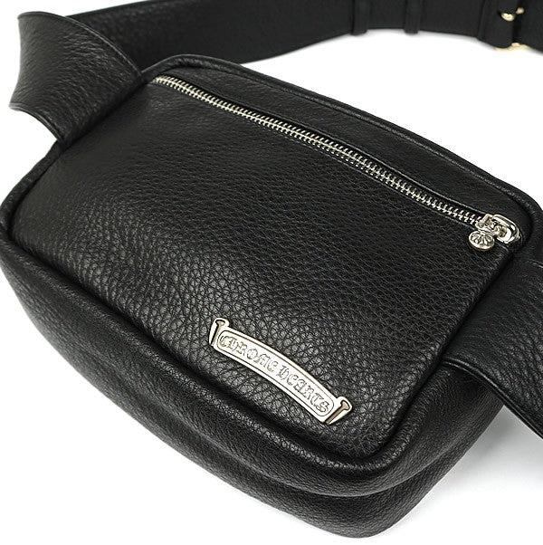 CHROME HEARTS New Strap On Leather Black SV925 Bag Size ONE SIZE