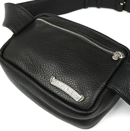 CHROME HEARTS New Strap On Leather Black SV925 Bag Size ONE SIZE