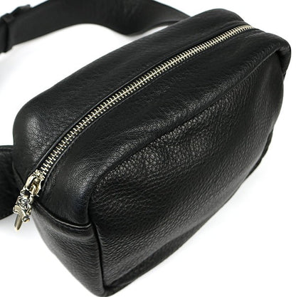CHROME HEARTS New Strap On Leather Black SV925 Bag Size ONE SIZE
