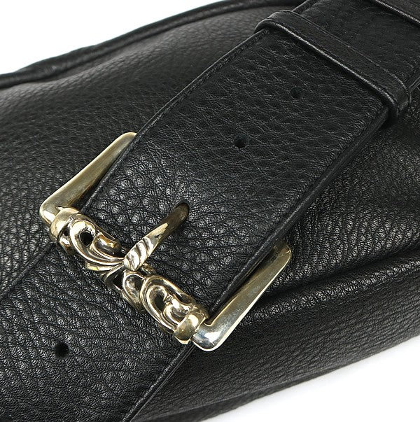 CHROME HEARTS New Strap On Leather Black SV925 Bag Size ONE SIZE