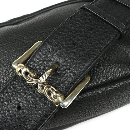 CHROME HEARTS New Strap On Leather Black SV925 Bag Size ONE SIZE