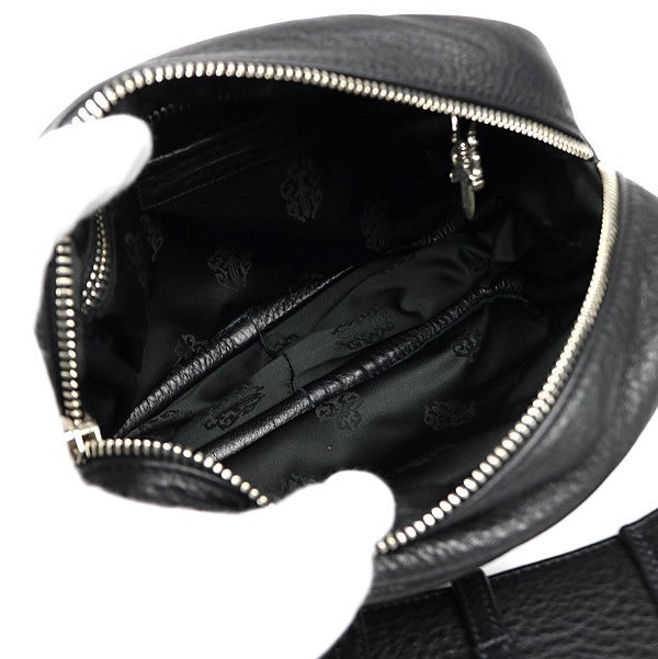 CHROME HEARTS New Strap On Leather Black SV925 Bag Size ONE SIZE