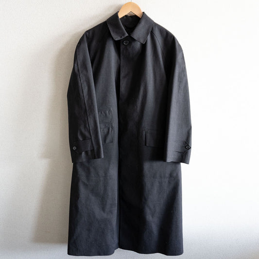 Mackintosh Rubberized Wool Balmacaan Coat Gray Size 38