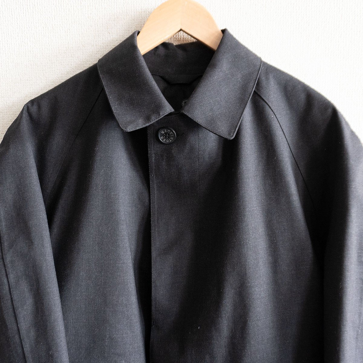 Mackintosh Rubberized Wool Balmacaan Coat Gray Size 38