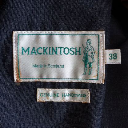 Mackintosh Rubberized Wool Balmacaan Coat Gray Size 38