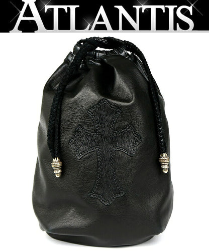 CHROME HEARTS Drawstrings Cross SV925 Black Size ONE SIZE