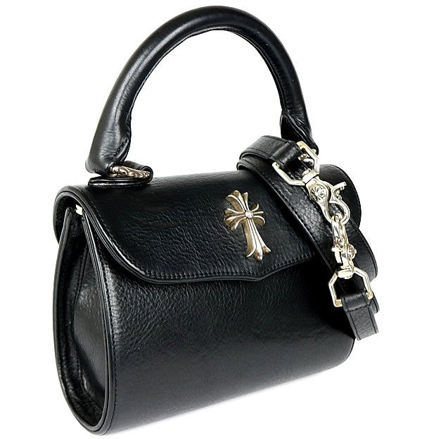 CHROME HEARTS DOG ADAMS Small CH Cross Leather Black