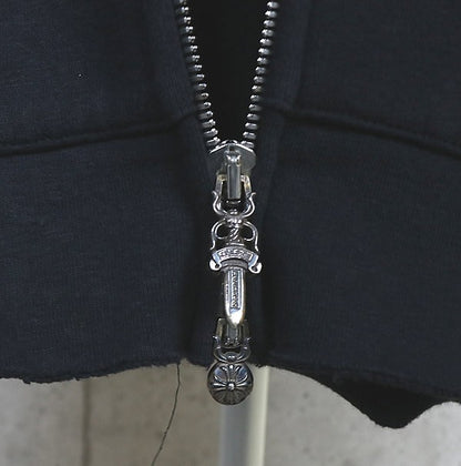 CHROME HEARTS CH Plus Leather Panel Hoodie Black Size M